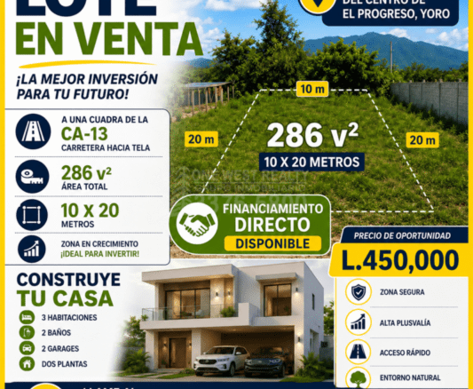 Lotes en venta quebrada de yoro el progreso yoro