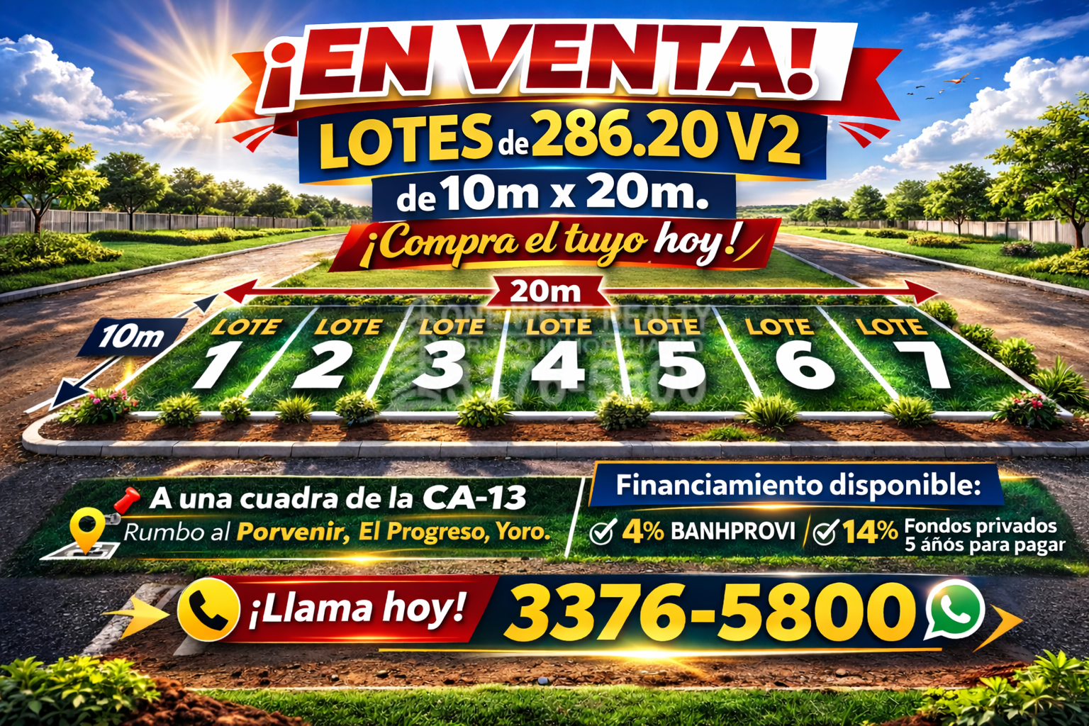 Lotes-en-Venta-en-El-progreso-yoro-286-v2-4 ¡En Venta! Lotes de 286.82 V2 (10m x 20m) con cuotas desde L 6,900 al mes en El Progreso, Yoro