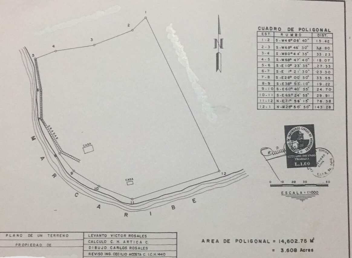 Lote de 3.6 Acres en Venta En Islas de la Bahia Cayos Cochinos